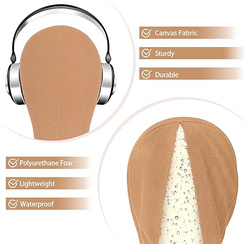 Miniatura 5 de Beauty Star - Trípode con cabeza, soporte para cabeza de peluca con cabeza de maniquí de Beauty Star, cabeza de maniquí de 22 pulgadas para pelucas,