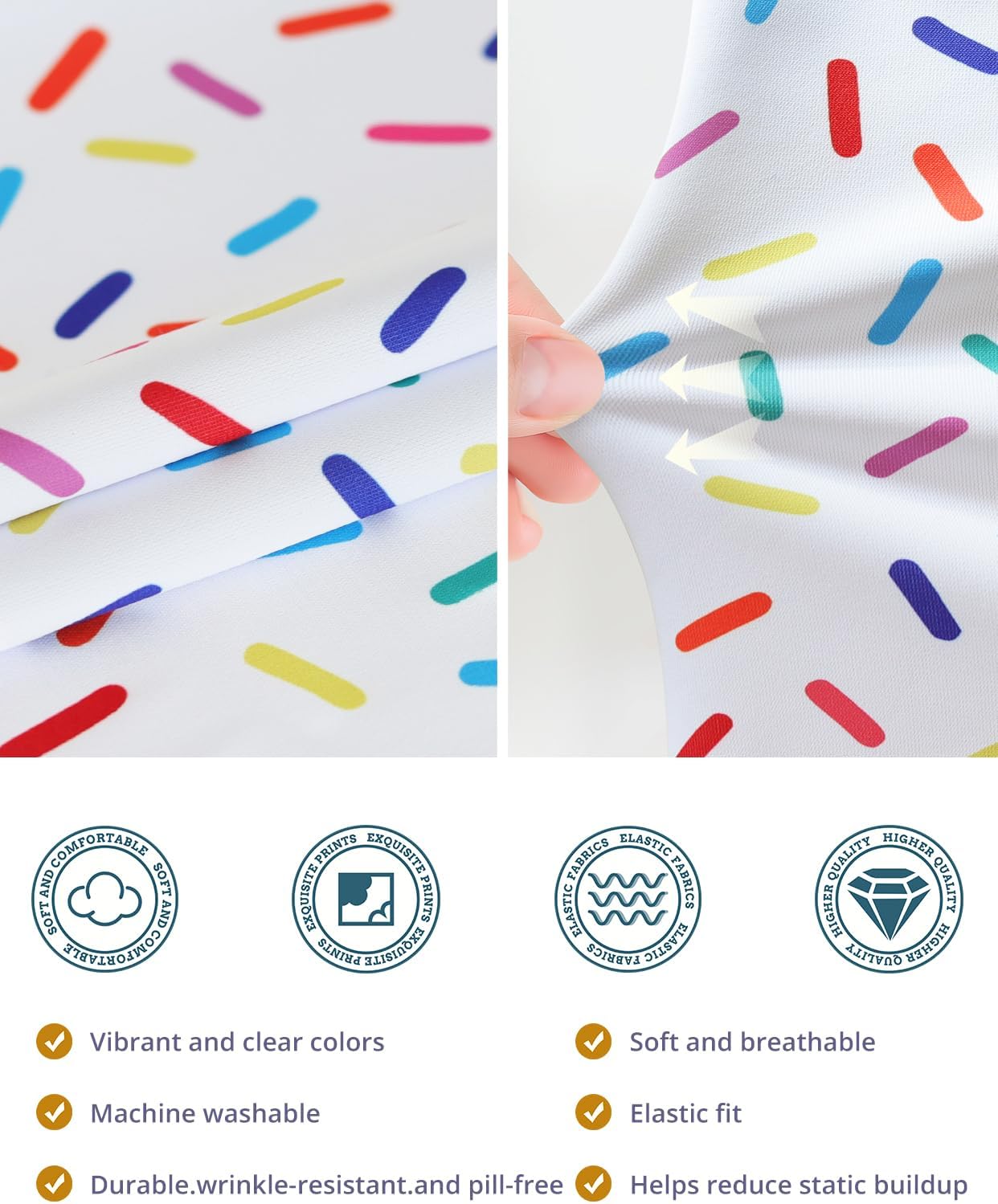 Scrub Caps Women Satin Lined Ponytail, Sprinkle White Adjustable Scrub Hats Women with Buttons and Sweatbands, Practical Ponytail Holder Design with Bow Ribbon Soft Smooth - Image 6