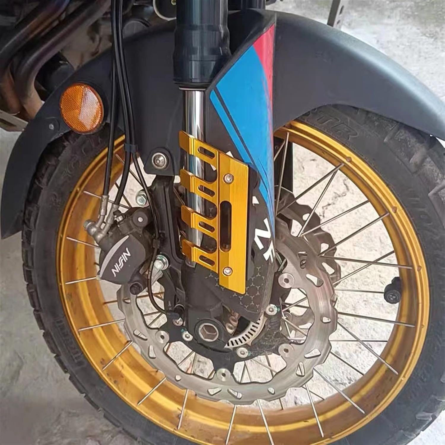 For Y┐AMAHA YZF-R1M YZF-R7 yzf r1m r7 Motorcycle Mudguard Front Fork Protector Guard Block Front Fender Anti-fall Slider Motorcycle Slider(Blue,With LOGO)