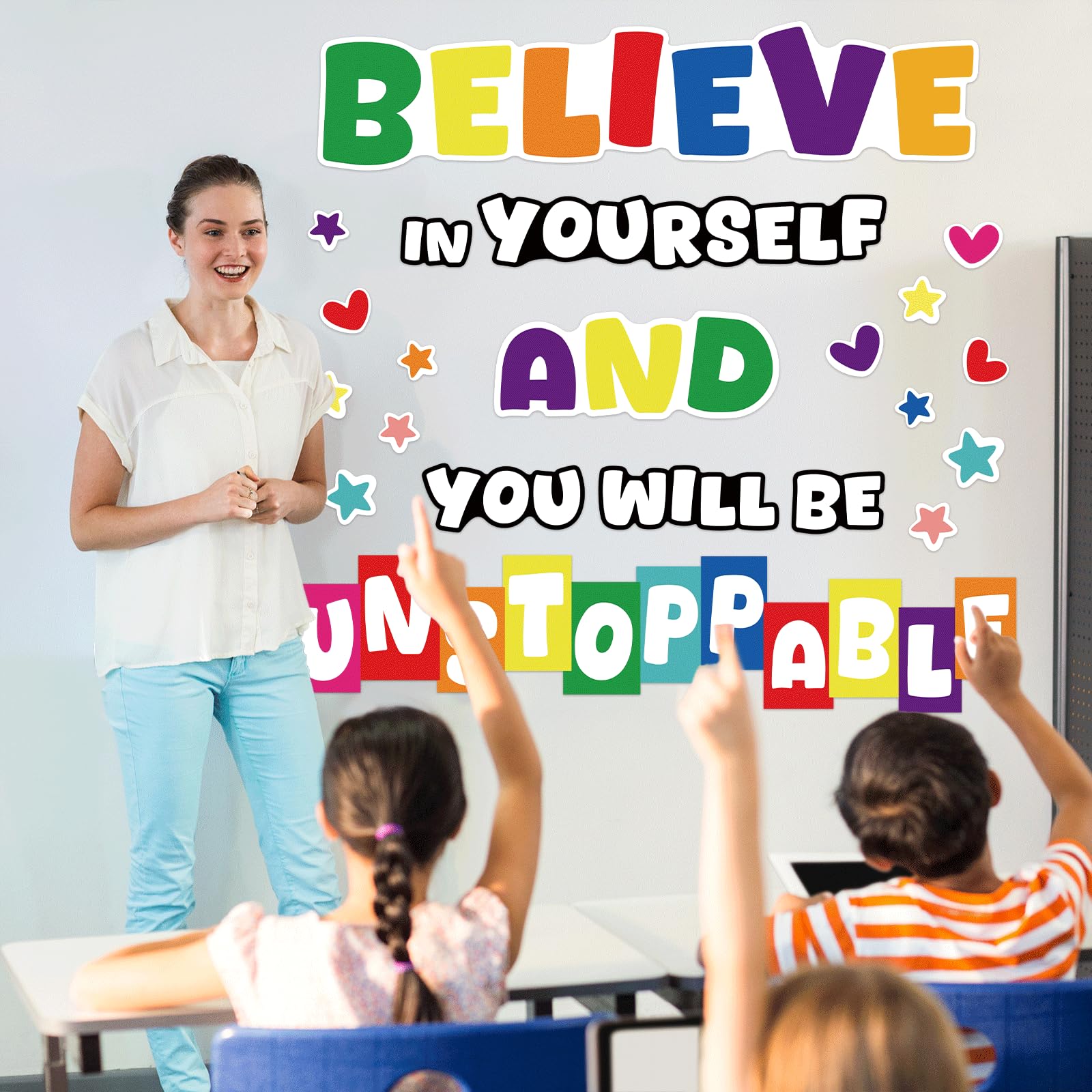 Klassenzimmer Pinnwand-Set 'Never Say I Can't' - 38 Teile Für Motivierende Wanddekoration
