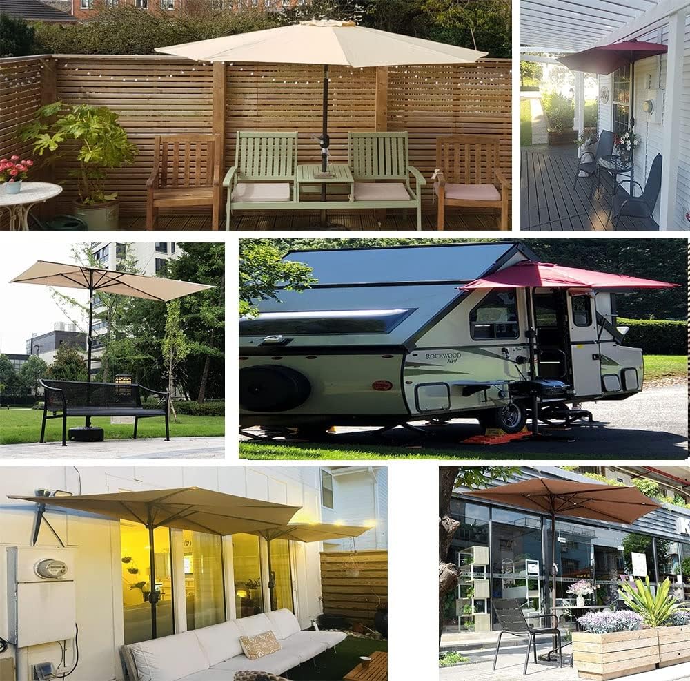 Garden Patio Crank Umbrella Small Half Umbrella with Half Moon Base for Balcony, Front Porch, Deck, Apartment, Wall, Window, Outdoor Bistro, Sturdy Steel Pole with Polyester Shade Cover ( Color : Gree