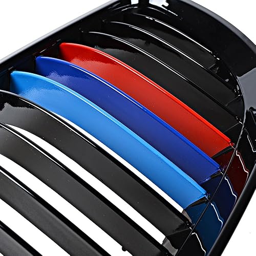 Miniatura 3 de Compatible con la serie 08-13 3 M3 E92 E93 07-10 Coupé E93 06-10 E92 2D 2 piezas negro brillante M Color frontal central rejilla de riñón