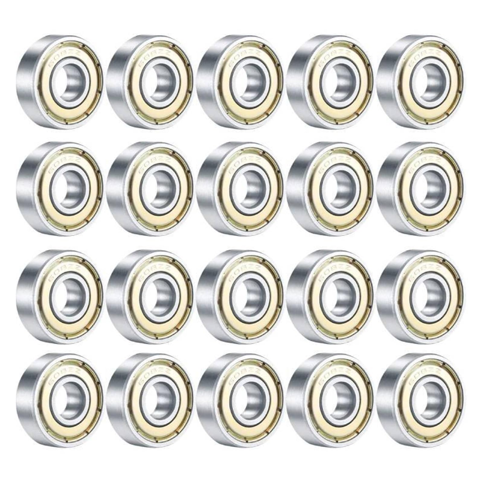 VSPPJYFG 10-Pack 688 ZZ Skateboard Bearing Double Shielded Ball Bearing Small Bearing Replacement Parts for Longboard Roller Skates(608zz 8x22x7mm)