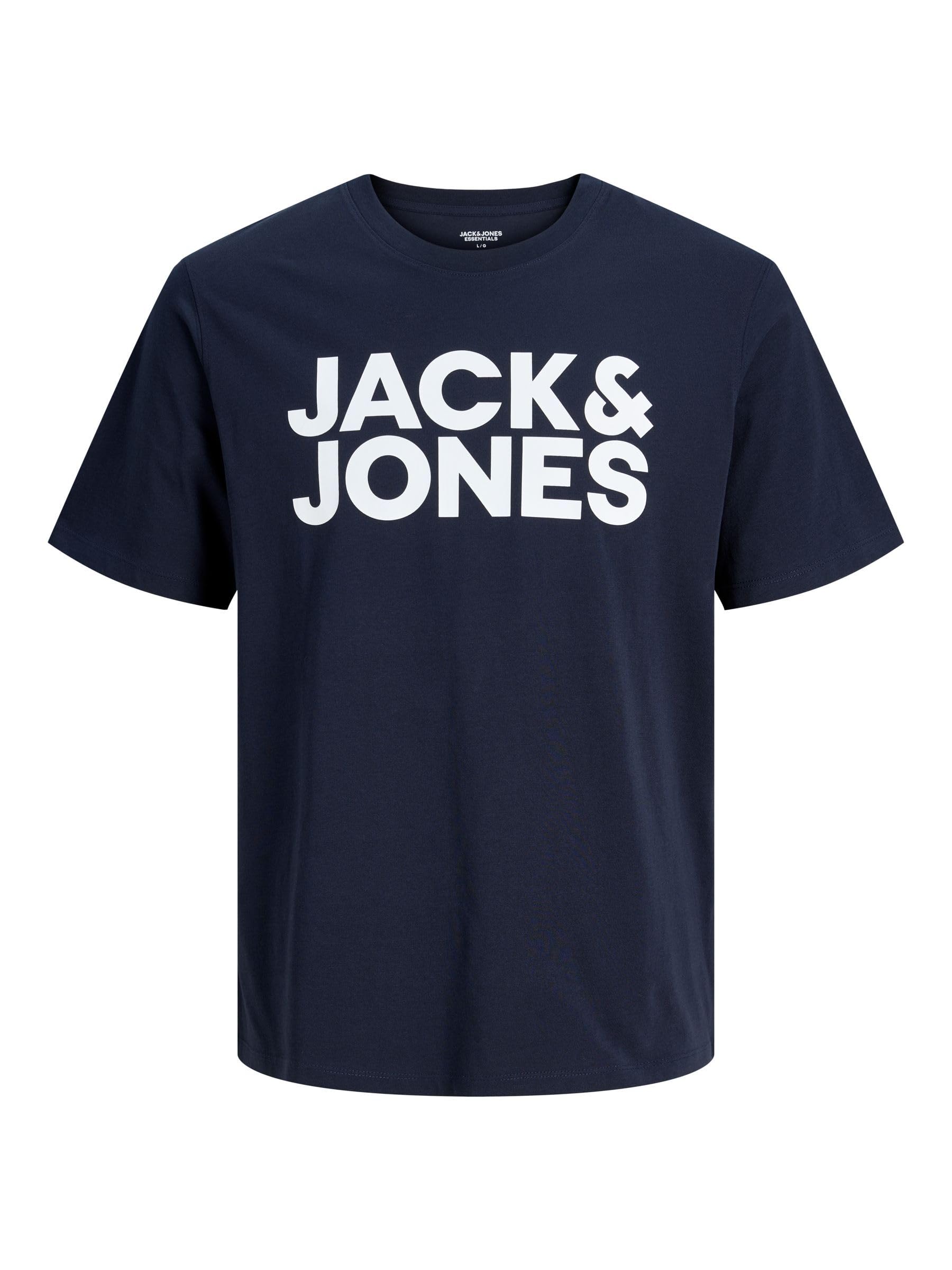 JACK & JONES Men's Jjecorp Logo Tee Ss Crew Neck Ss19 Noos T-Shirt, Navy Blazer, XS