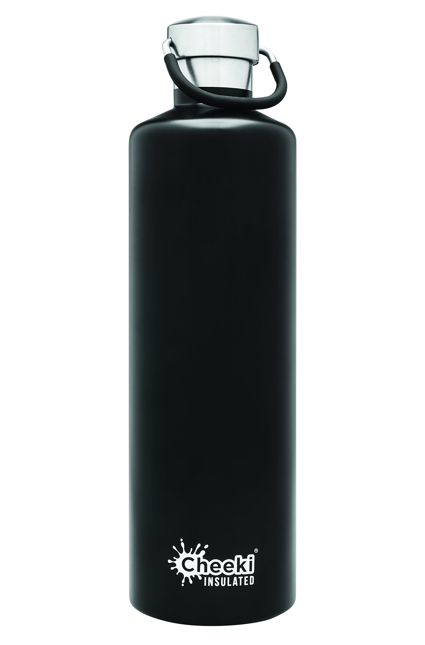 CHEEKI1 Litre Double Wall Stainless Steel Insulated Leak Proof Water Bottle With Life Time Warranty (Matte Black)