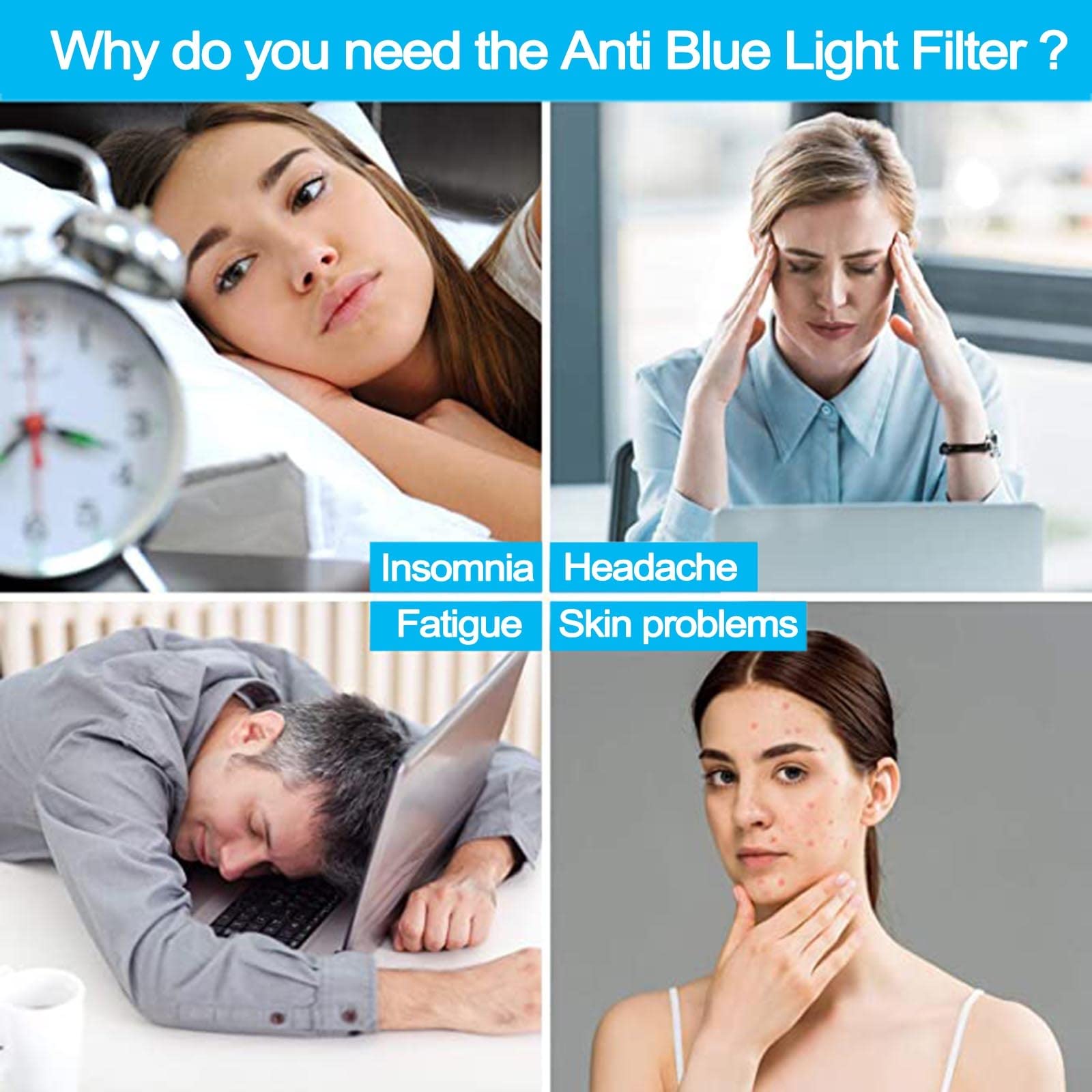 LIGUOYI Filtro De Privacidad para Ordenadores Monitores, Antis Luz Azul Filtro De Pantalla, Antis-Reflejos, Antis UV, Extraíble Filtro De Pantalla, Protector De Pantalla Antis-arañazos