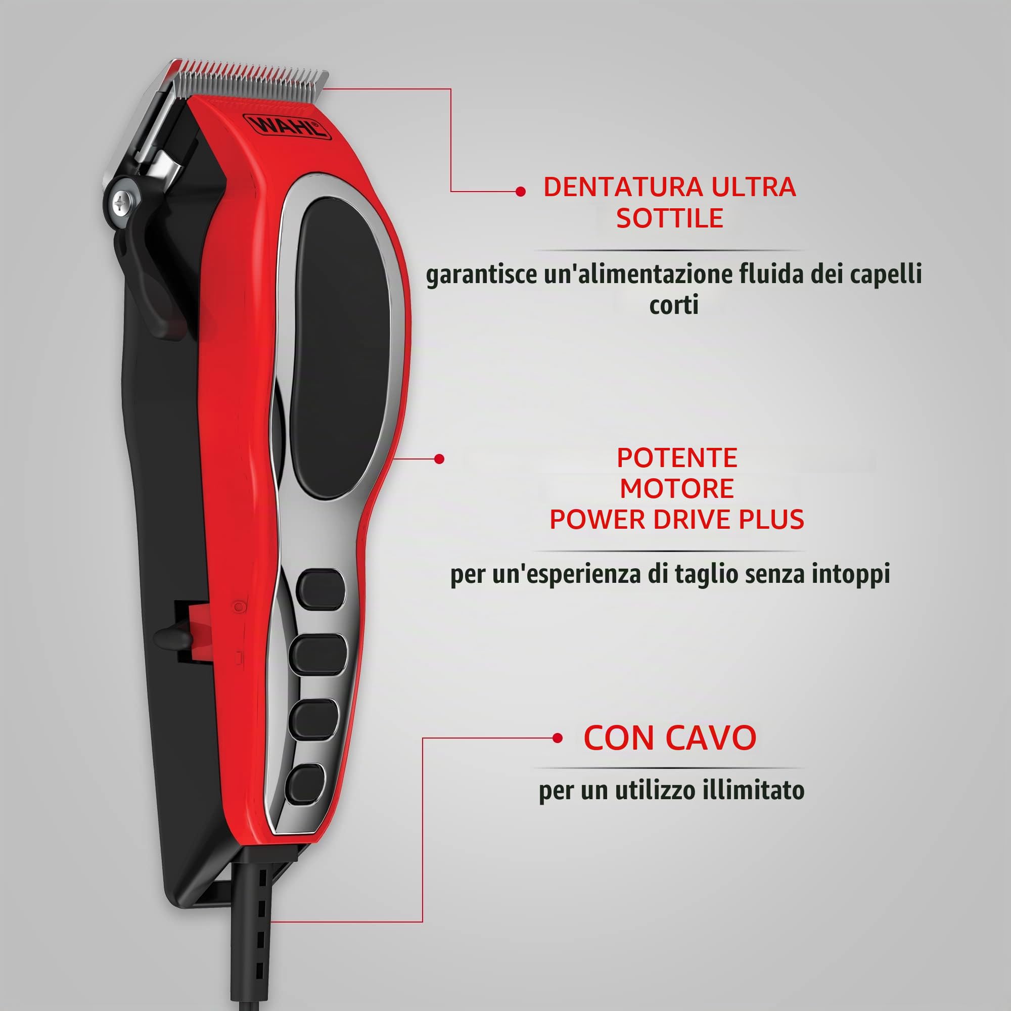 Wahl Tagliacapelli Fade Pro, Perfect Fade, Da Uomo, Rasoio Afro, Per Dissolvenza, Con Filo, Taglio Di Capelli A Casa