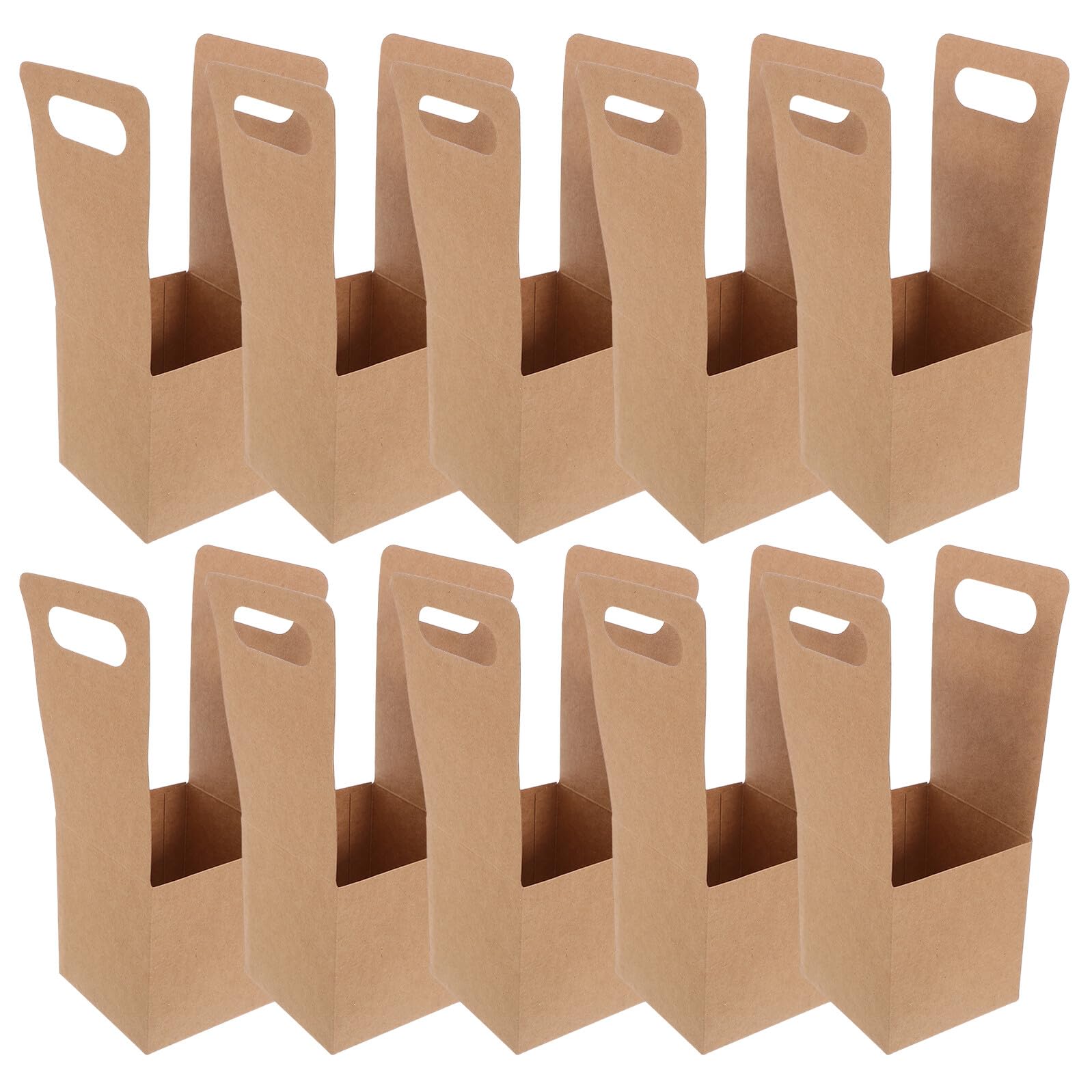 Healeved 30pezzi Portabevande in Carta Kraft con Manico Scatola Portatile Usa e Getta per Caffè Bevande Calde e Snack