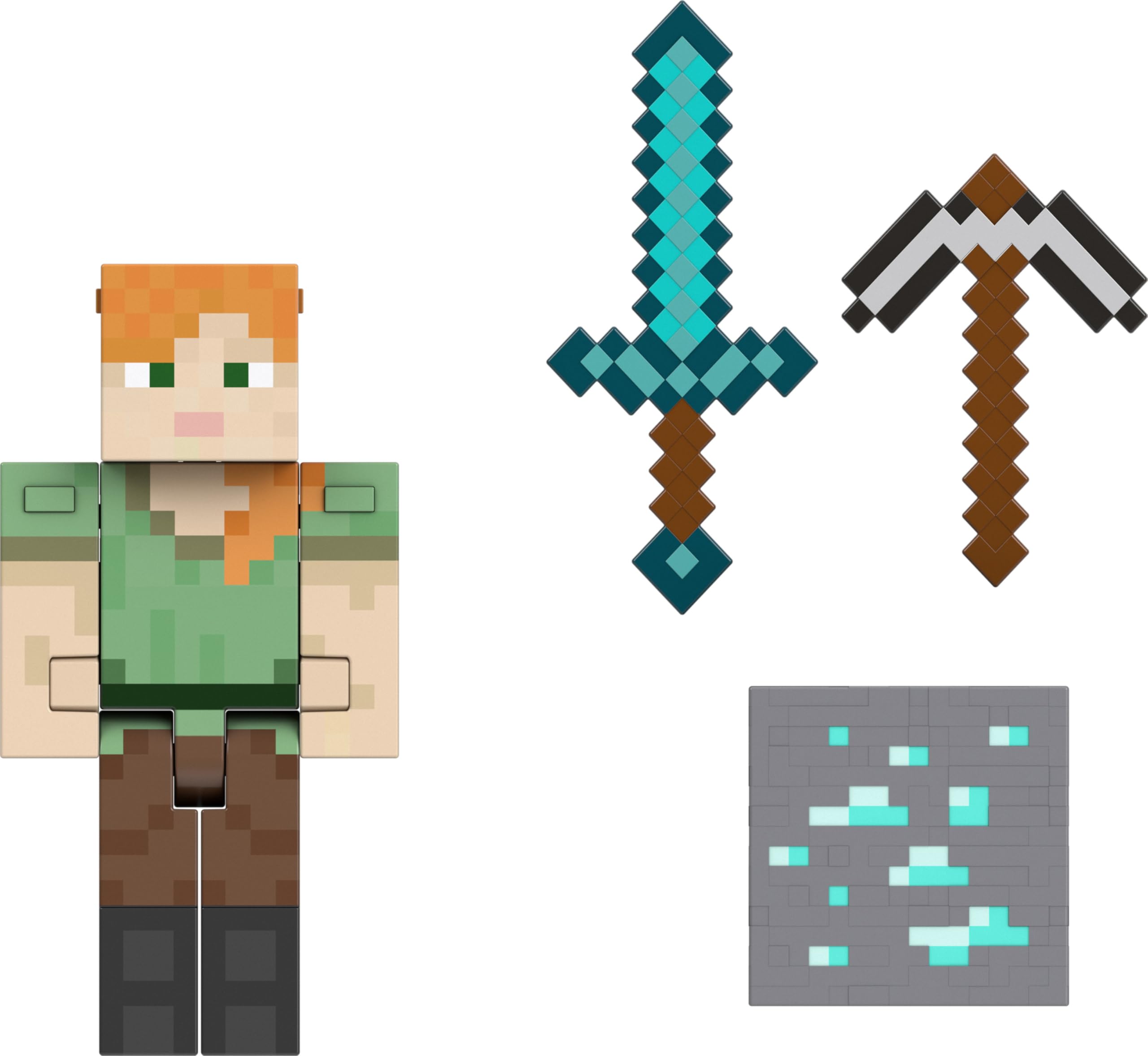 Minecraft Diamond Level Alex Action Figure, 6+ Years, Multicolor, 5.5 Inches