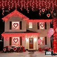 Vista 12 de YEGUO Luces de Carámbano LED de 33 pies 400 para Exteriores, 80 Gotas Luces de Carámbano de Navidad Conectables, 8 Modos Luces de Carámbano