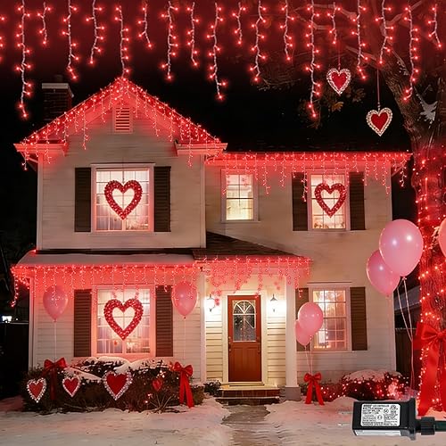 Miniatura 11 de YEGUO Luces LED de Carámbanos de 66 pies para Exteriores, 800 LED, 160 Gotas Luces de Carámbanos de Navidad Conectables, 8 Modos Luces de Carámbanos