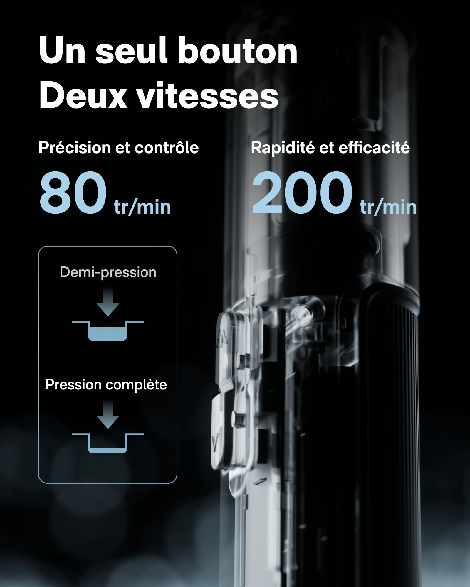 HOTO PixelDrive Tournevis électrique, 6 réglages de couple (0,5-6 N·m), 30 embouts 1/4'', LED, pour électronique et bricolage, cadeau homme