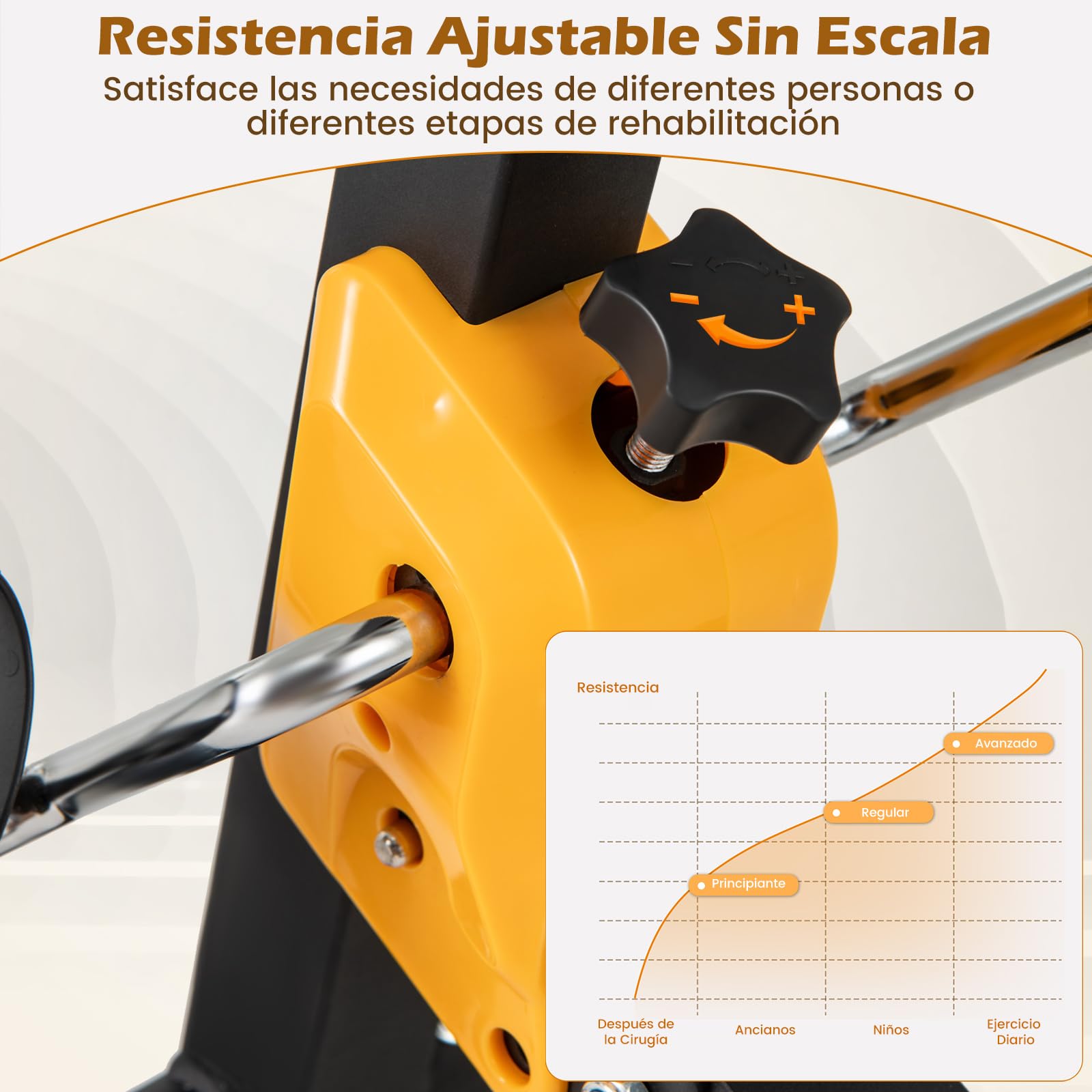 COSTWAY Pedalera Ejercitadora, Bicicleta de Ejercicio Plegable para Manos, Brazos, Piernas y Rodillas de Ancianos, con Empuñaduras, Resistencia y Altura Ajustable, Equipo de Rehabilitación en Casa