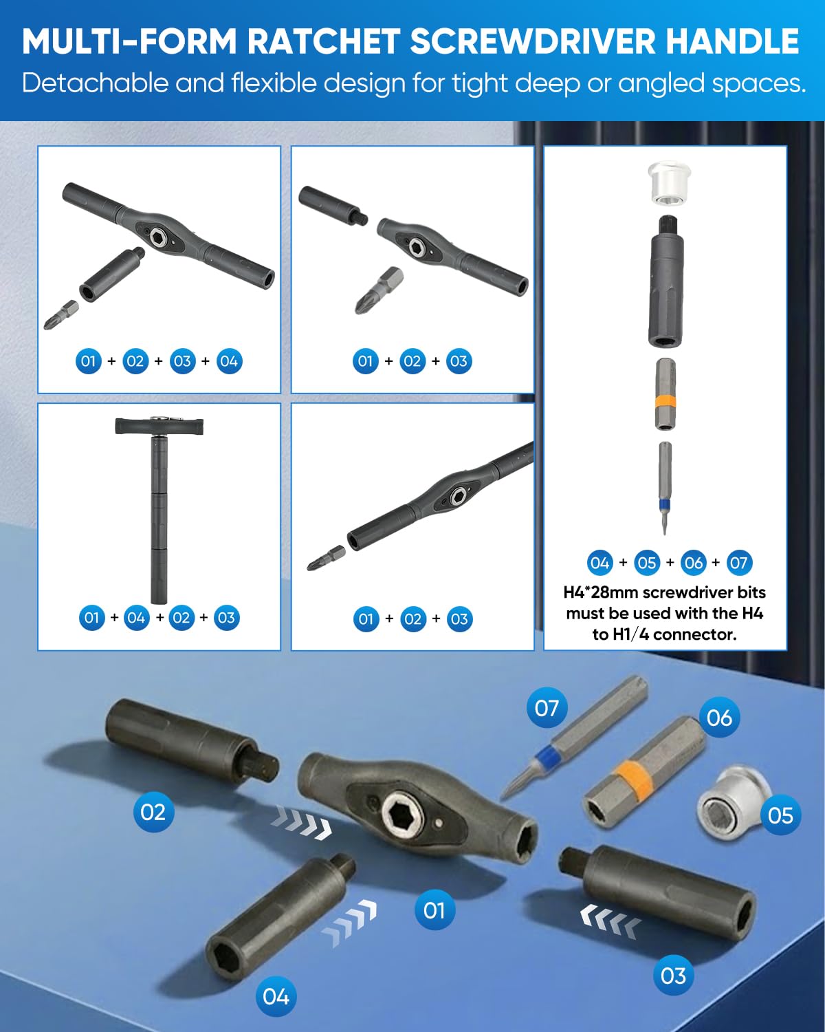 Saker 66 en 1 Tournevis Magnétique Cliquet Kit de Tournevis Portable Multi-Bit avec Poignée Amovible pour Électronique, Ordinateur, Meuble, Vélo, Bricolage Réparation, Cadeau