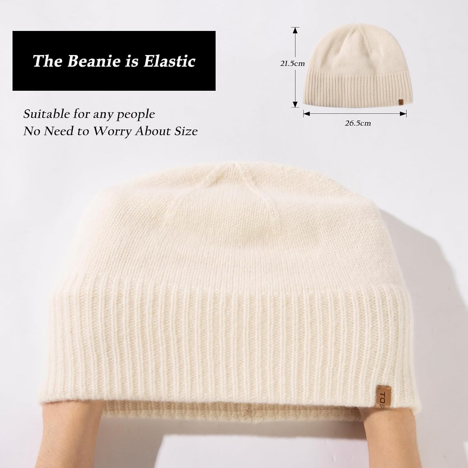 TOP-EX PolarWool™ Oversized L/XL/XXL 100% Merino Wool Beanie Fleece Lined Cuffed Watch Fisherman Cap - Image 4