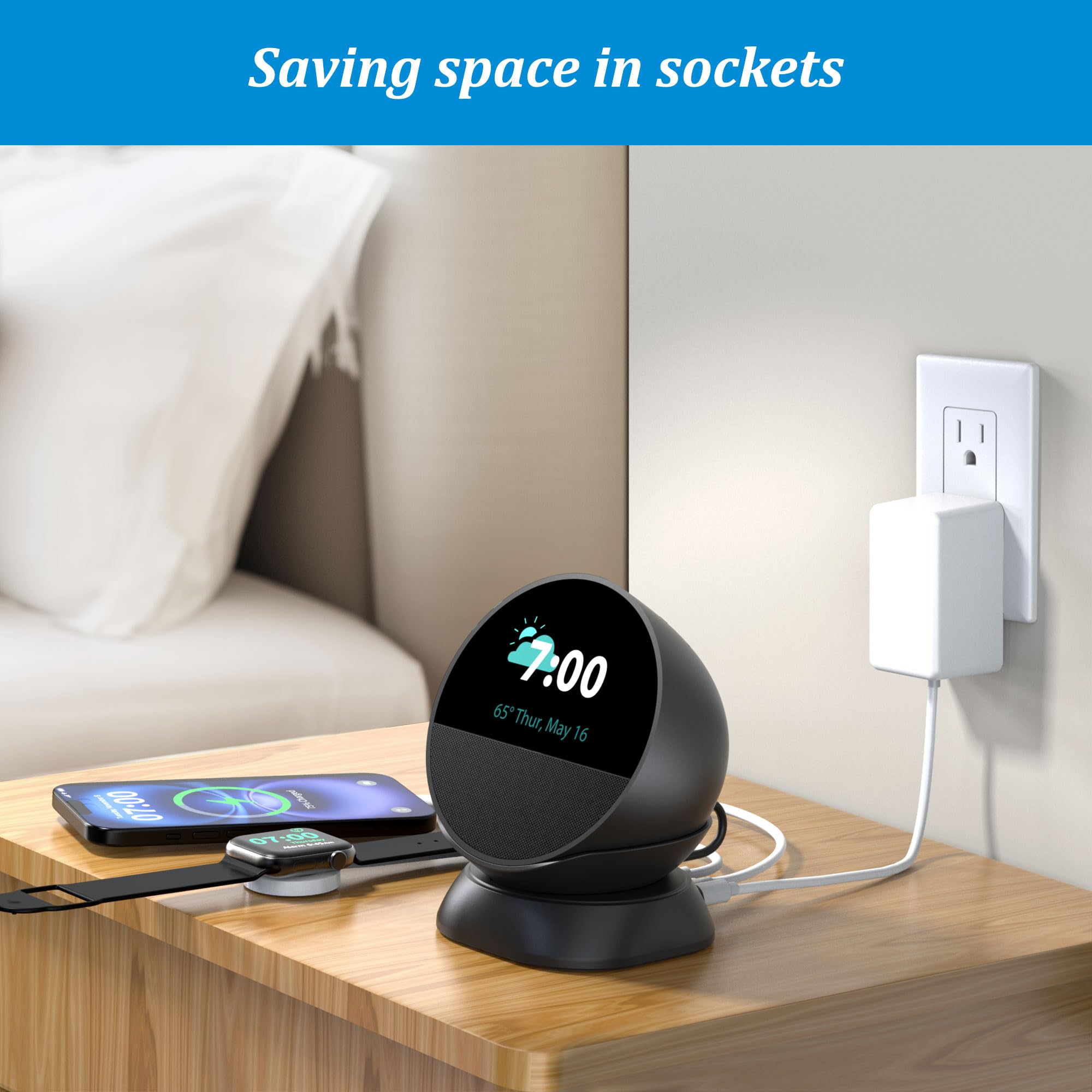 Spot Stand With Dual Charging - USB-C & USB-A Desktop Holder For Smart Devices