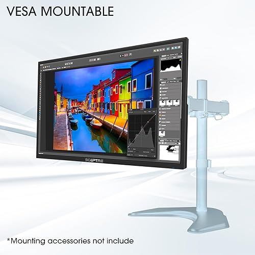 Miniatura 7 de Sceptre 22 pulgadas 1080p LED Monitor HDMI x2 VGA 99% sRGB montaje en pared listo altavoces integrados, negro máquina (serie E22)