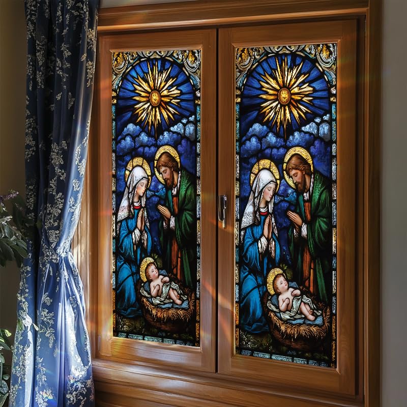 Vinilo decorativo ventana Nativity 17.7 x 39.3 in miniatura 6