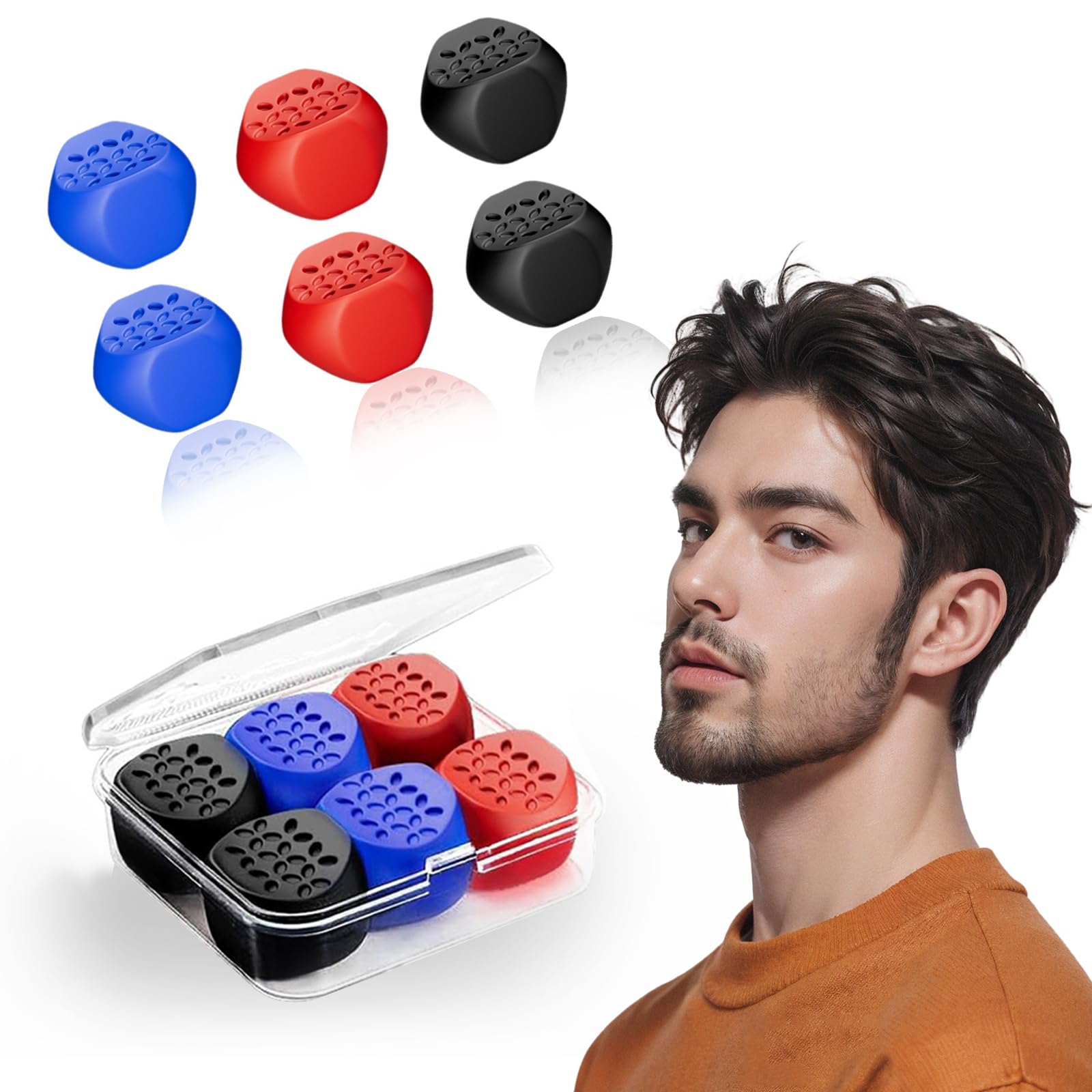 Jaw Exerciser, Powerful Jaw Trainer, Define Your Jawline, Slim and Tone Your Face, 3 Different Resistance Levels, Double Chin Reducer Eliminator, Look Younger, Silicone material is safer(6 Pcs)