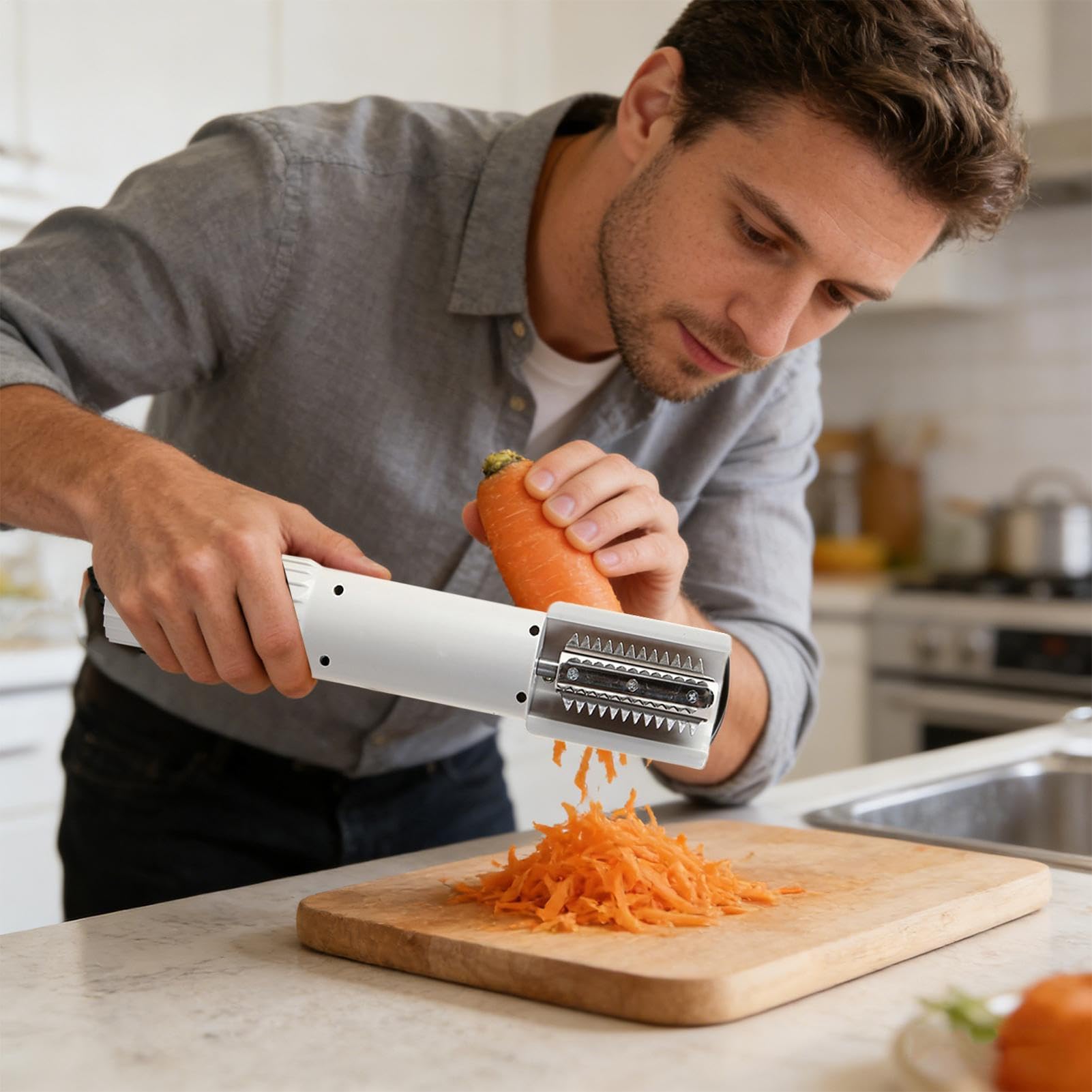 Grattoir à fruits électrique Râpe de cuisine portable anti-éclaboussures
