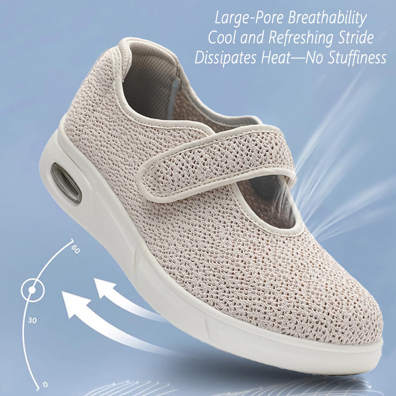 Calzature Diabetiche Donna Ciabatte Estive Scarpe Alluce Valgo Calzature Riabilitative Regolabili Scarpe Casual Ammortizzate Ad Aria Anziani Piedi Artritici Extra Larghe Antiscivolo