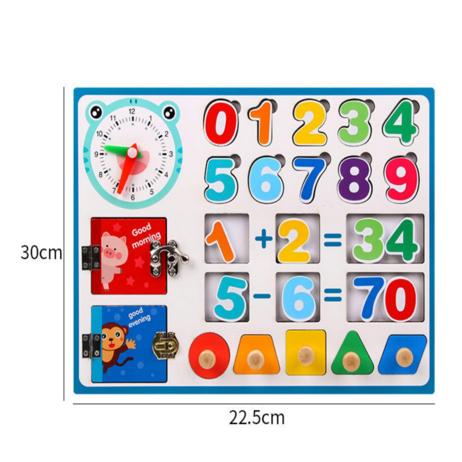 Pädagogisch motorikspielzeug Motorikbrett mit Uhr, Lernspielzeug, für Zimmer, Garten, Vorschul