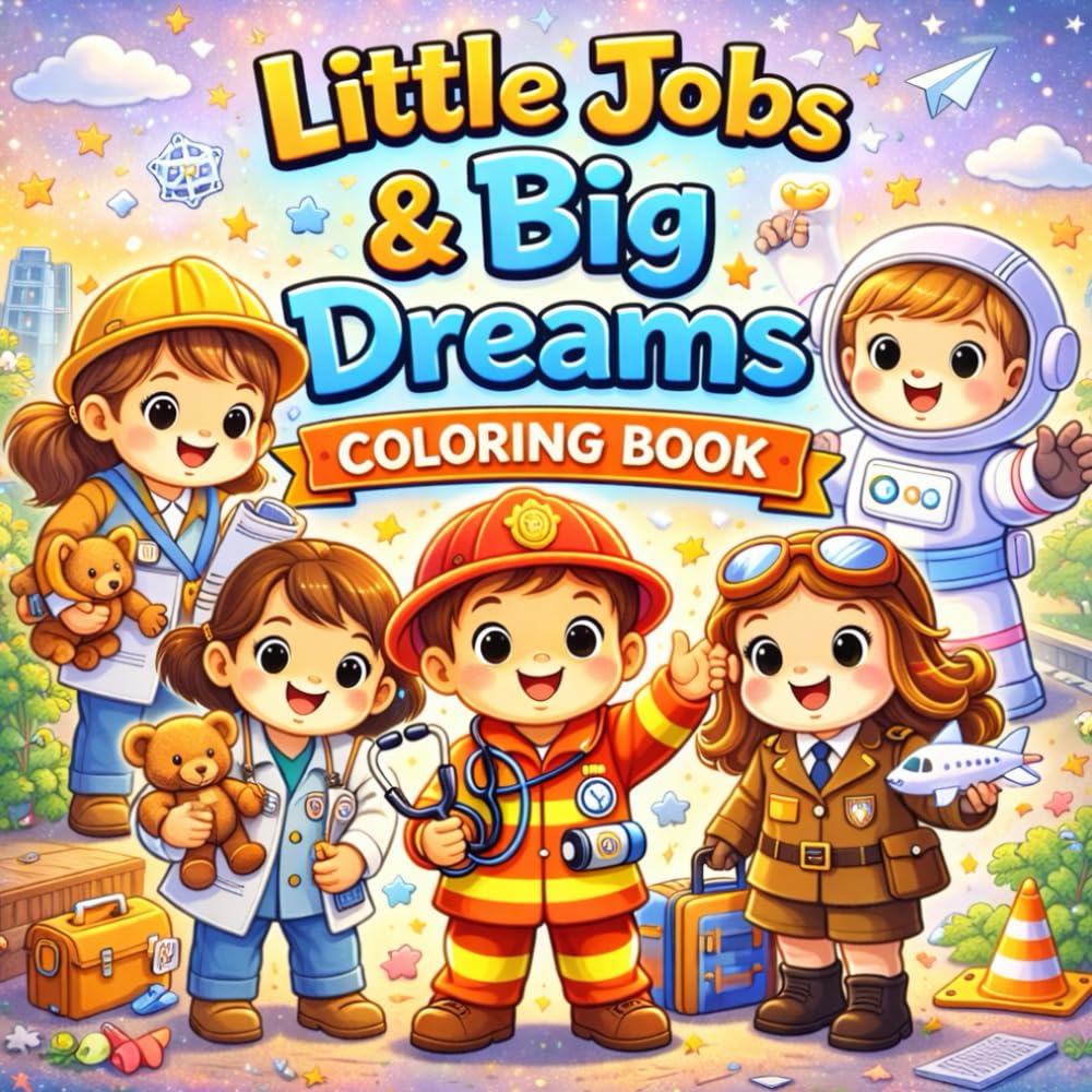 Little Jobs & Big Dreams Coloring Book: Bold & Easy Career Coloring Pages Featuring Community Helpers, Big Dream Jobs & Fun Adventures for Kids