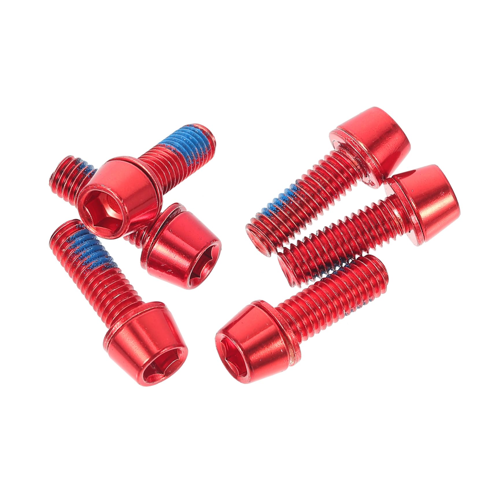 GOOHOCHY Bike Rotor Screws Set 6pcs Red Titanium Alloy Screws for Bike Brake Discs Rotor Bolts