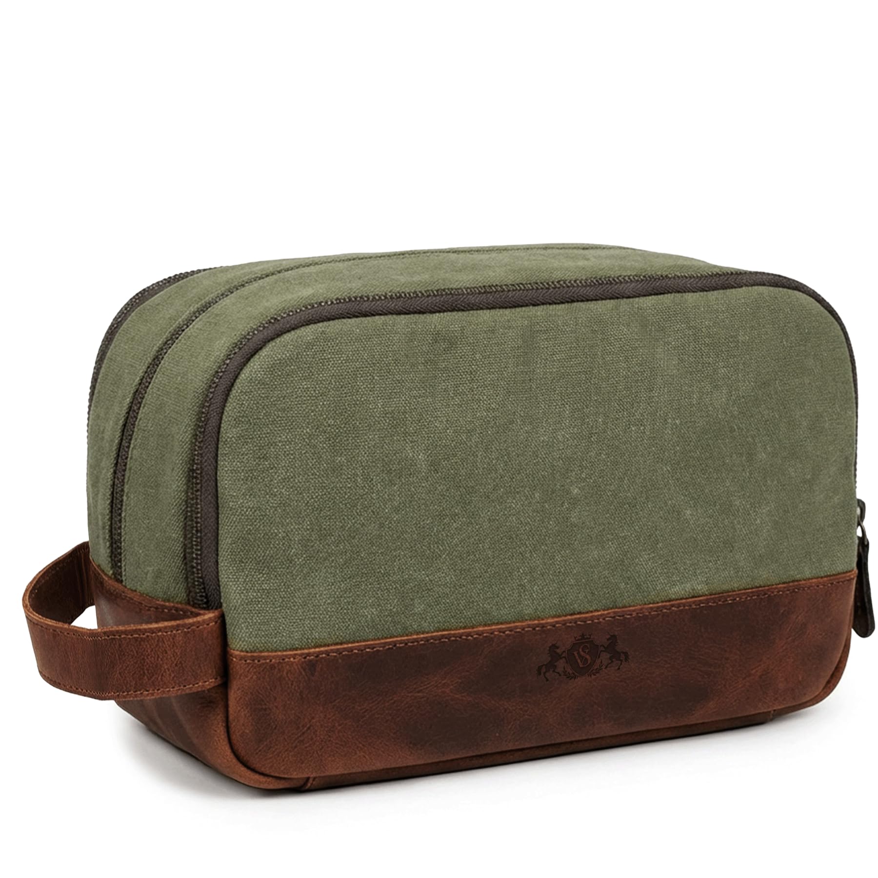SID & VAIN® borsa toiletry vera pelle BEAU borsetta necessaire Toilette pochette beauty case da Viaggio uomo donna verde prodotto artigianale