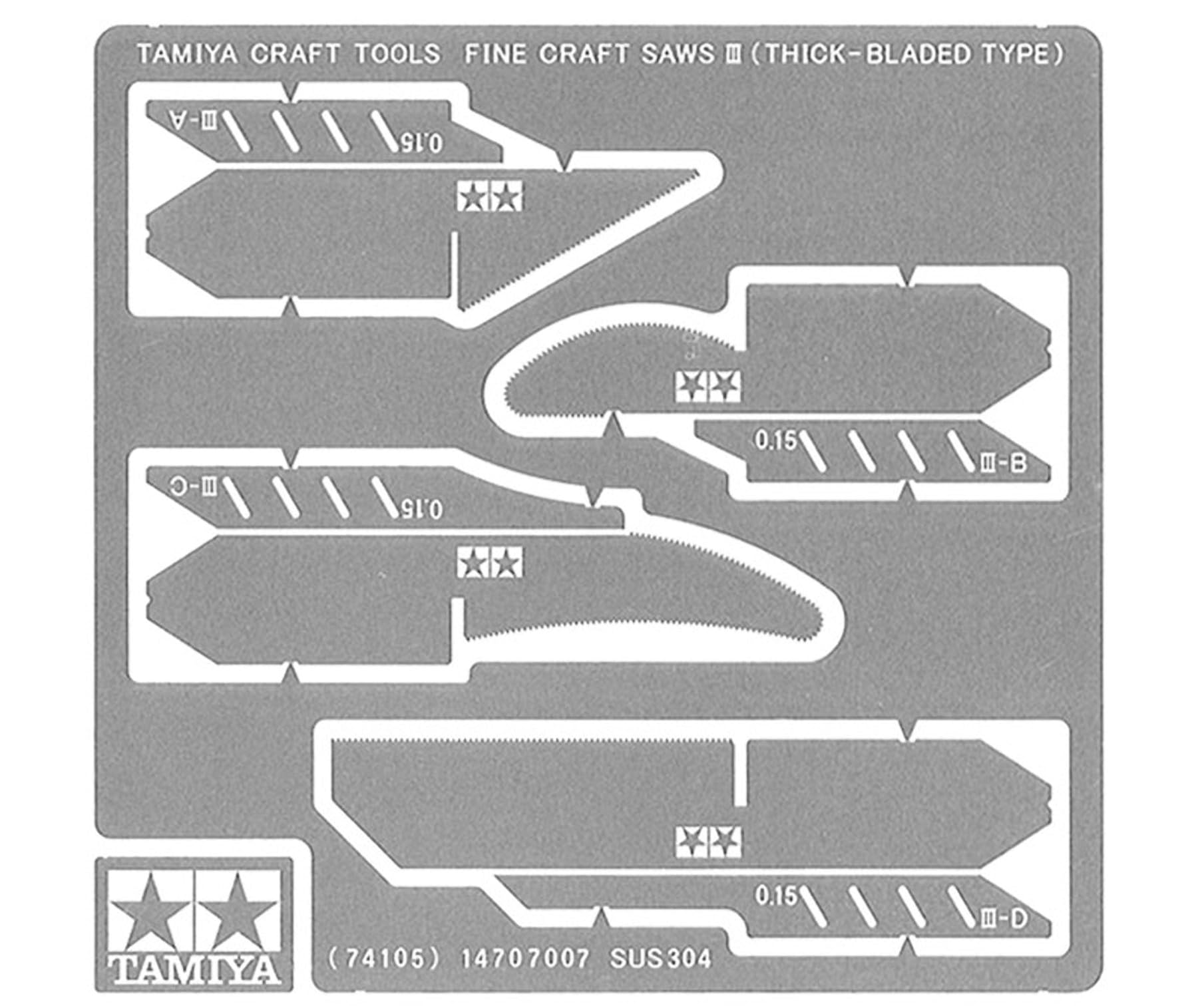 TAMIYA Fine Craft Saws 0.15mm Thick TAM74105 Handsaws and Parts