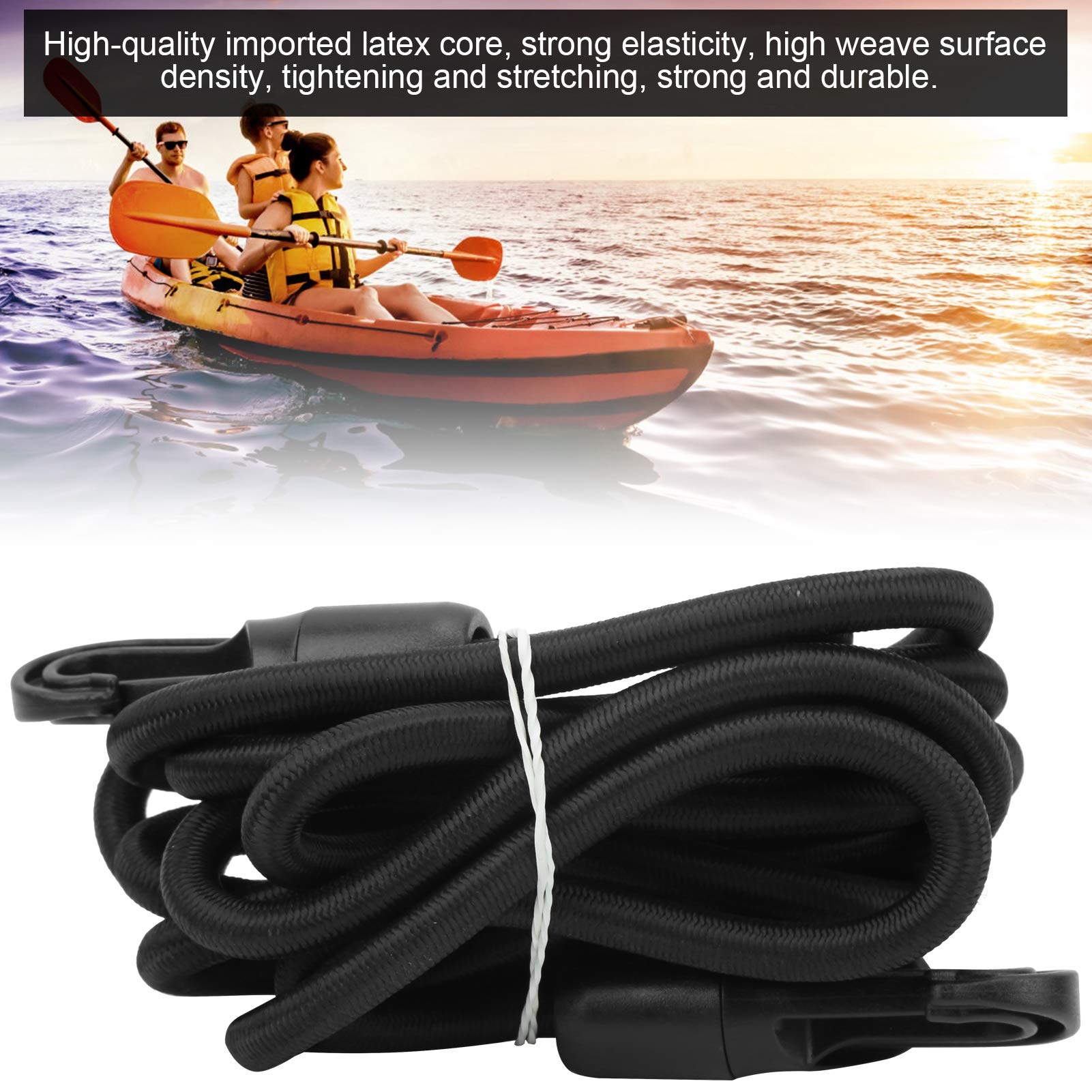 Shock Cord, 2.5M Heavy Duty Elastic Stretch Cord with Double Hooks - Image 2