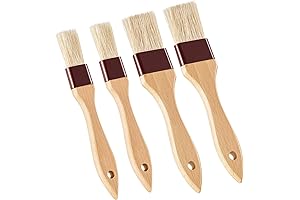 Pastry Brushes Set 4-Piece Natural Boar Bristles