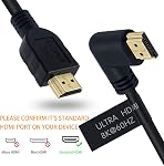 Poyiccot 8K HDMI Cable 2feet, 48gbps 90 Degree Right Angle Male to Male HDMI 2.1 Cable Support 8K@60Hz 4K@120 7680P for TV/Xbox /PS4 /PS5(M/M Right)