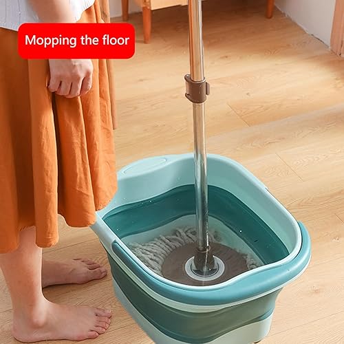 Miniatura 4 de Cubo de limpieza plegable de 15 litros para camping, lavado, coche, picnic, baño de pies, cubo de plástico para limpiar el cubo de trapeador, cubo