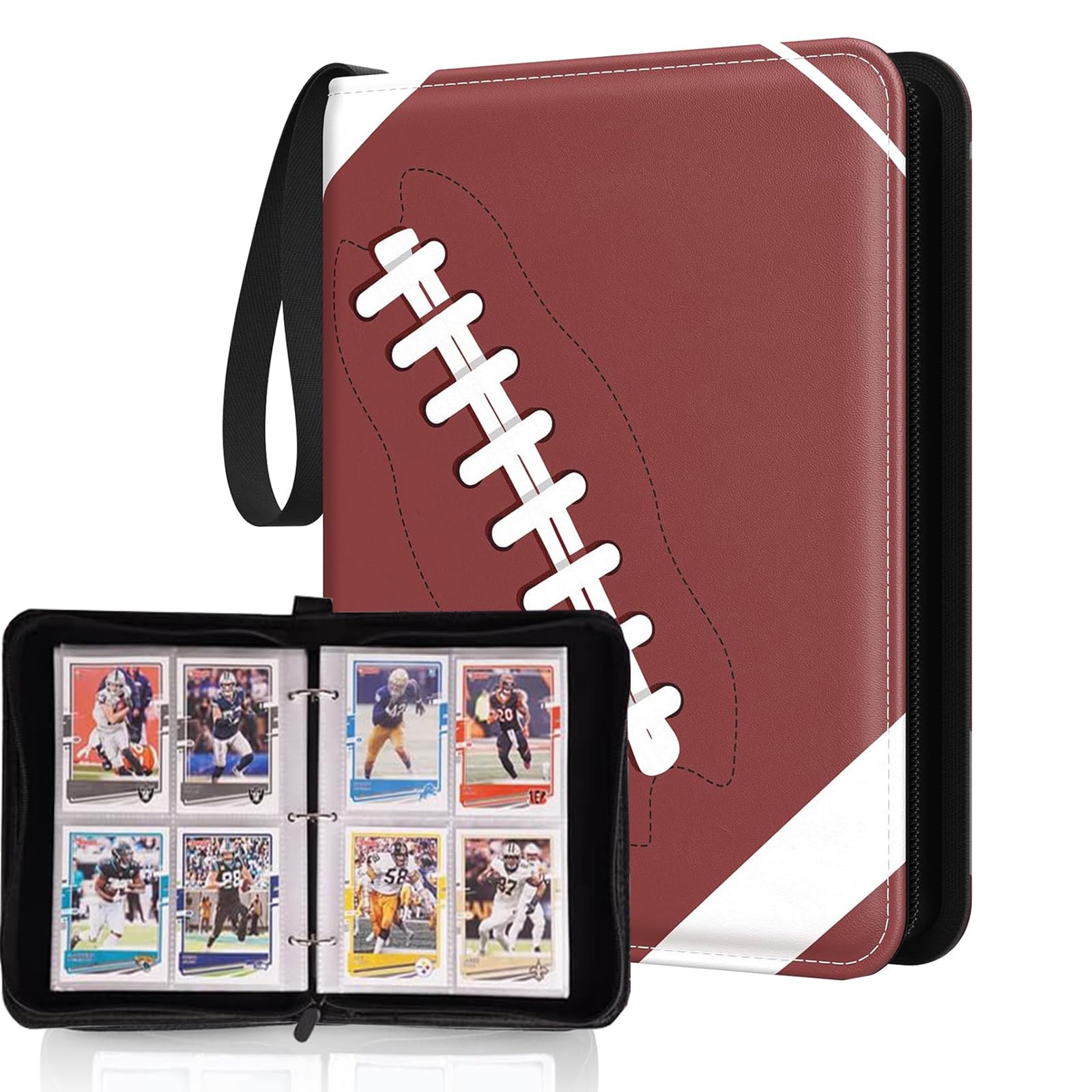 football card binder amazon Binder, 4 Pocket Sports 400 Pockets Trading Card Binder Compatible with Football Cards, Trading Cards, MTG and Other TCG (Brown) : Toys & Games Accesories:GSG #wotc Pokemon Roserade 138