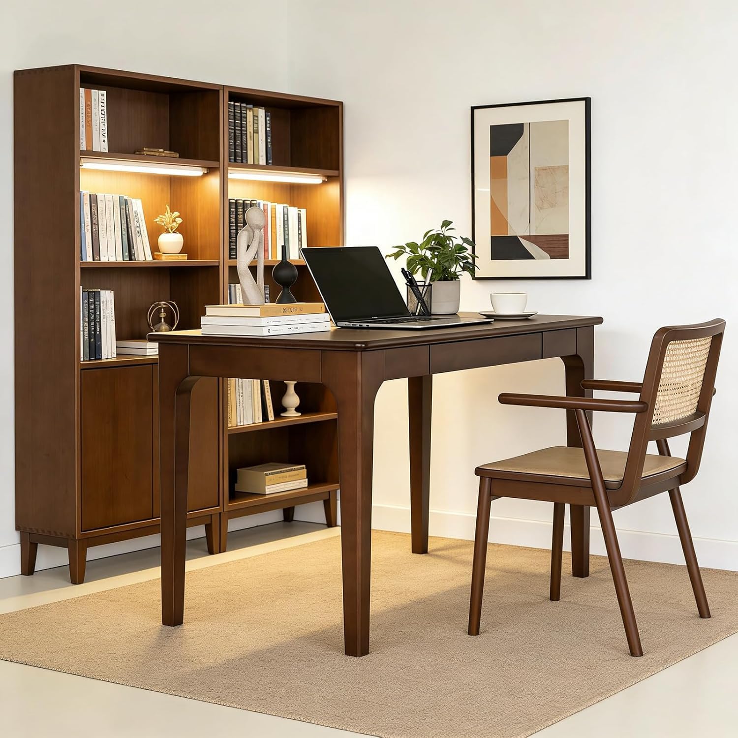 Scrivania in legno massello con cassetti per piccoli spazi, scrivania da gaming/studio, ideale per casa, ufficio o camera da letto
