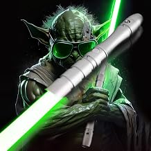 Dueling Metal Lightsaber-38.2inch, 4 Sounds Modes, Rechargeable FX Lightsabers, Perfect for Adults, Xmas Party Favors Gift Yoda-Green