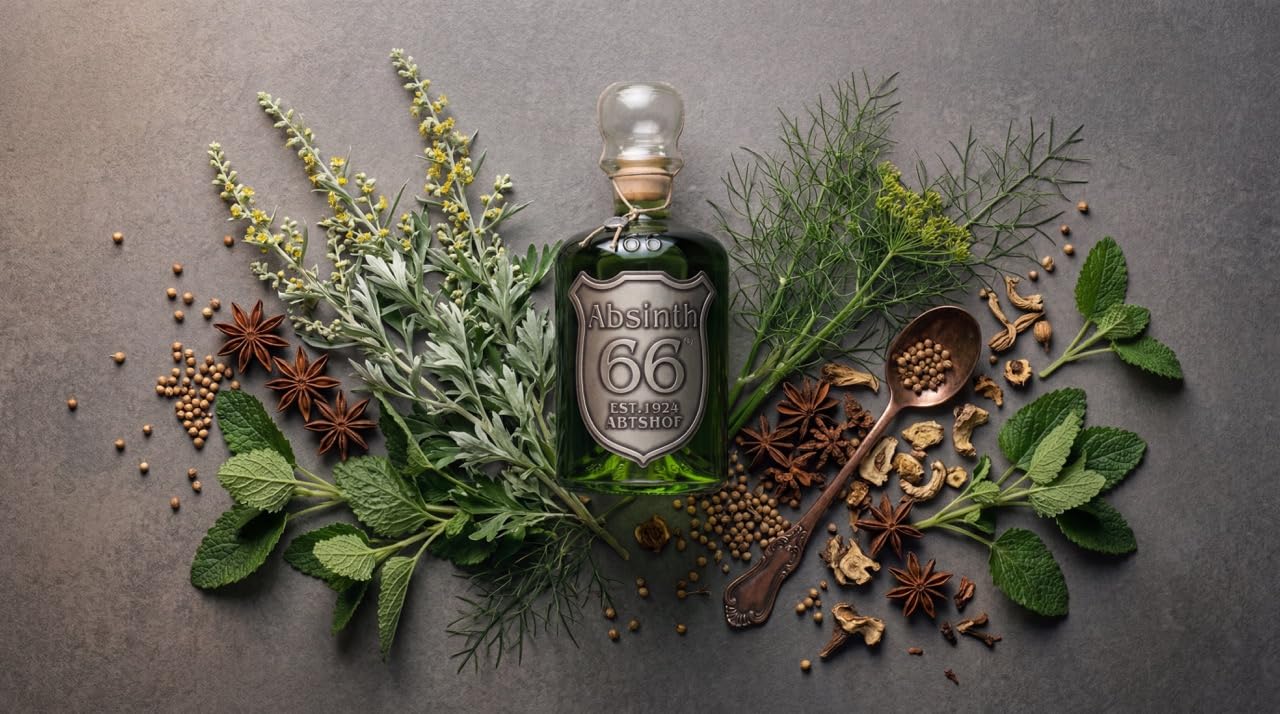 Absinth 66 | 0,5 Liter | 66% Vol. | Traditionell destilliert | Wermut & Anis | Grüne Fee | EST. 1924