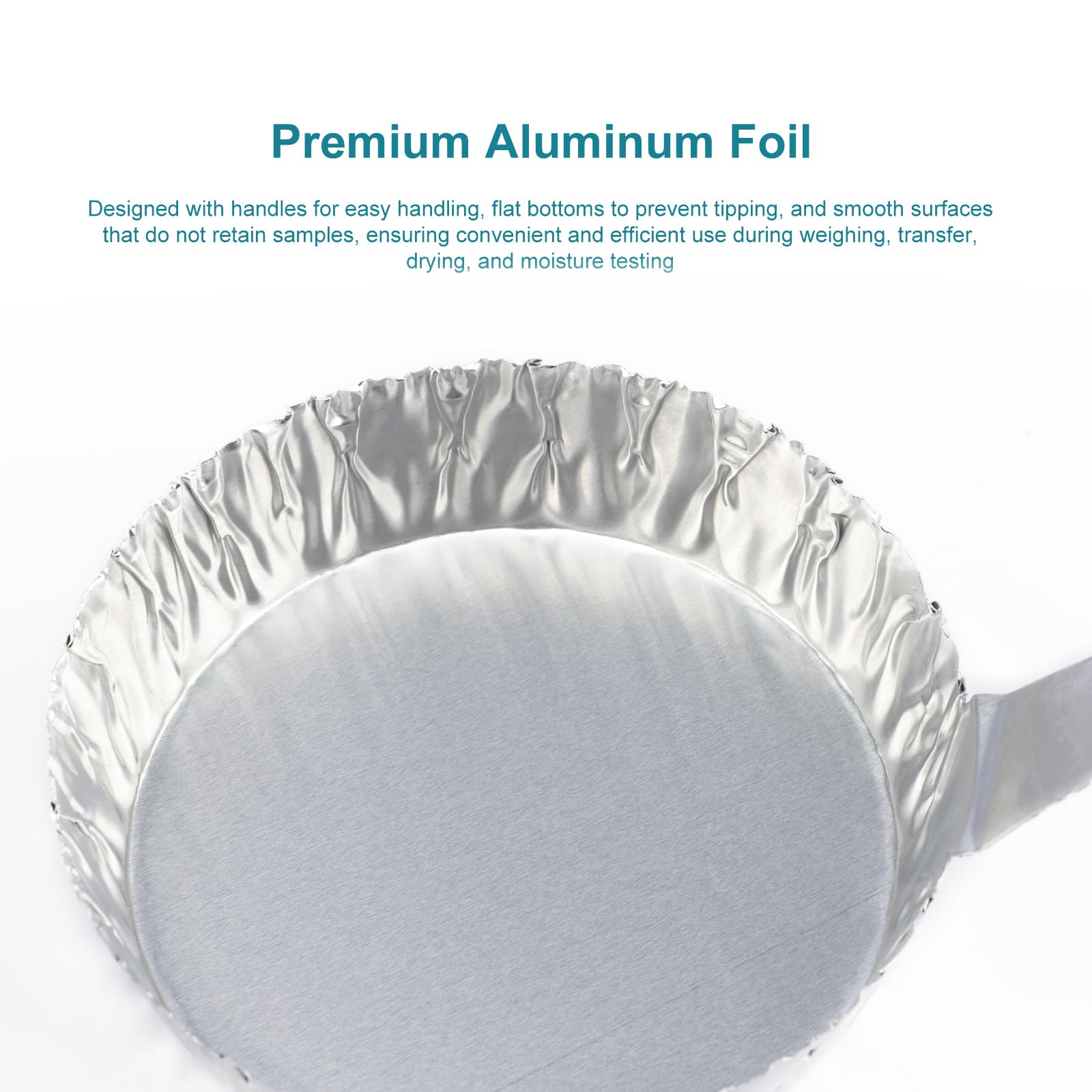 stonylab Coupelles de Pesée en Aluminium Jetables avec Poignées, Coupelles de Pesée pour Poudres et Liquides, 100 Pièces, pour Expériences Chimiques, Moyenne