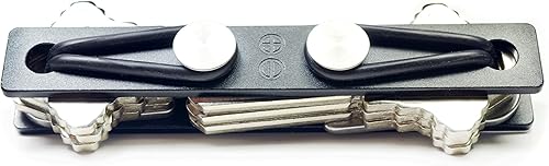 Organizador de llaves compacto (soporta hasta 24 llaves y nunca se afloja, sin herramientas) con abridor de botellas y accesorio de llavero