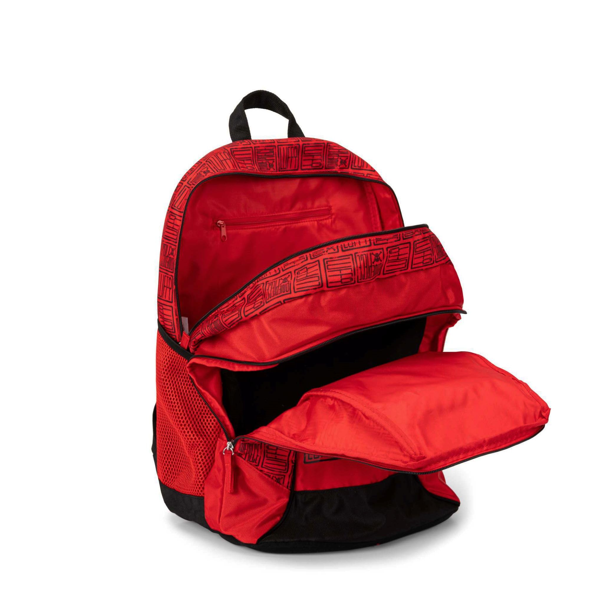 ONE PIECE - Zaino Scuola Ufficiale One Piece, con 2 Ampi Scomparti, Tasca Frontale, 2 Tasche Laterali in Rete, Spallacci Imbottiti, Retro e Fondo Termoformati, Chiusure a Zip, 32x43Hx23cm