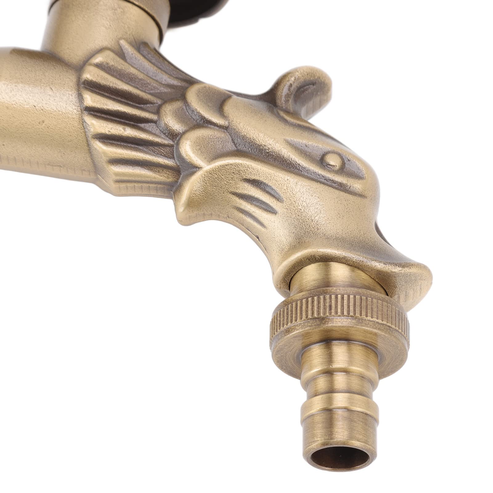 Grifo de agua de latón, Grifo vintage grabado montado en la pared G1/2 para baño y cocina, Fácil instalación, Material de cobre, Grifo de fregadero para jardín y lavandería