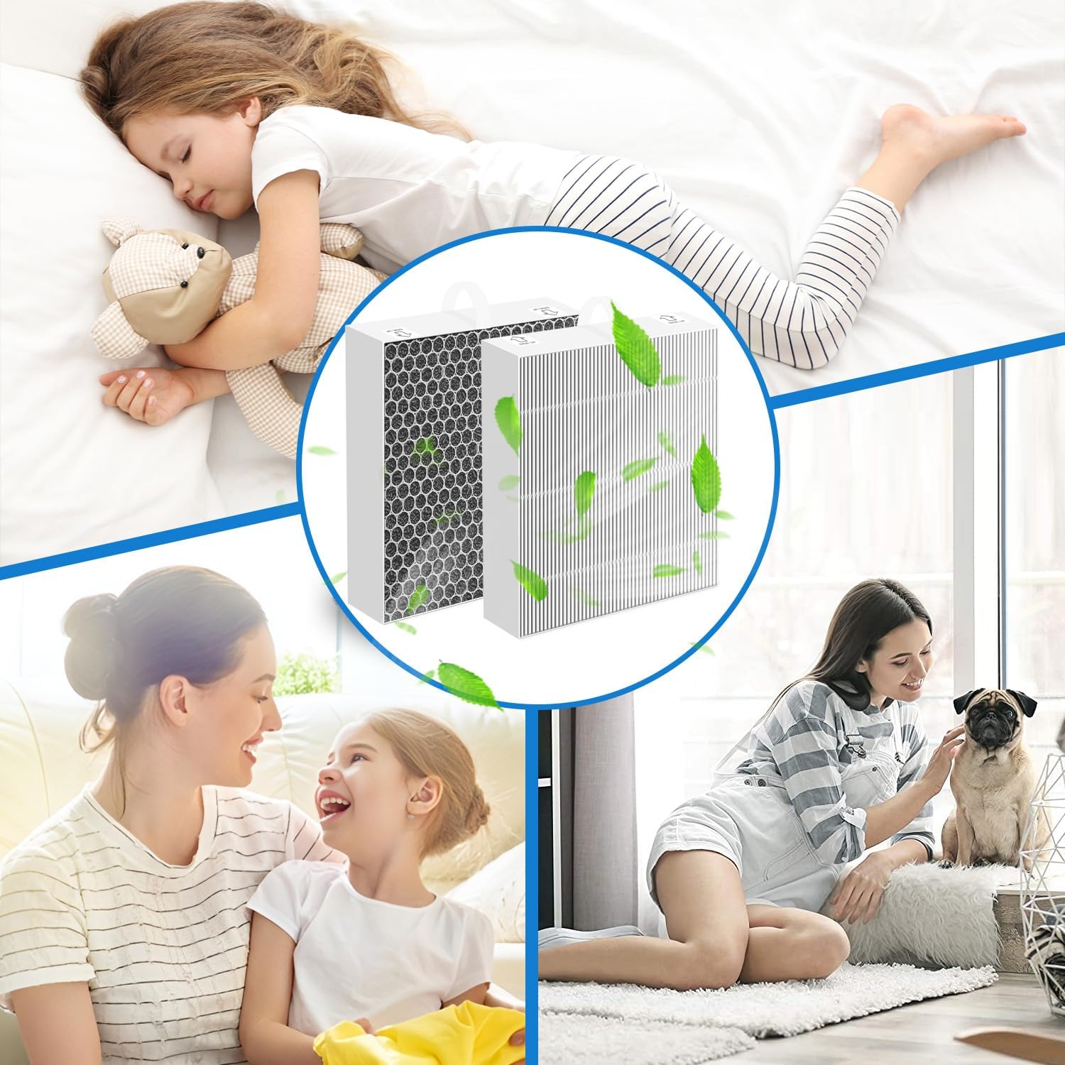 Replacement Air Filter 5400 Compatible With BLUEAIR 5410i,5440i AIR Purifier,H13 True HEPA Activated Carbon Filter(4Pack)