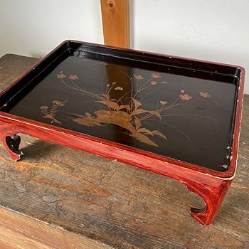 江戸時代　脚付きお膳台　供物台　漆　木製 江戸時代 脚付きお膳台 供物台 漆 木製 Amazon.co.jp: 脚付き