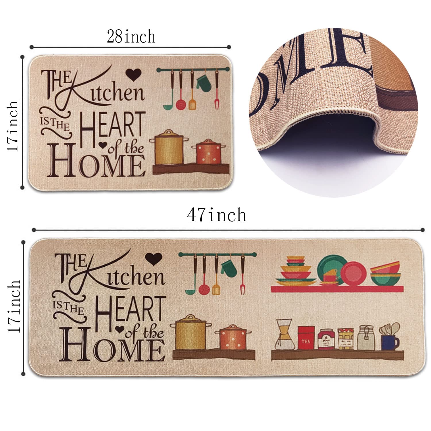 ZKZNsmart Kitchen Mats Set - Non-Slip & Washable -2 ZKZNsmart Kitchen Mats Set - Non-Slip & Washable -2