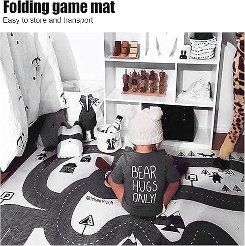 Miniatura 2 de Play Mat Foldable Road Track Carpet, Crawling Mat with Soft Cloth Material, and Supplies for Indoor Outdoor Use, Portable for Storage and Travel