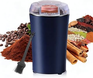 Electric Coffee Grinder, 200W Electric Coffee Grinder with Stainless Steel Blades One-Button Coffee Grinder Multifunctional for Beans, Spices, Nuts, Pepper, Herbs