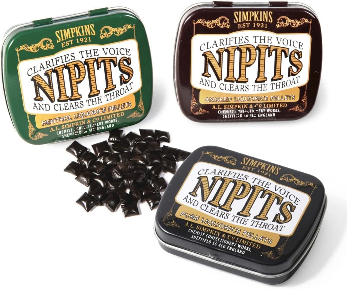 Simpkins Nipits Licorice Pellets - 1 x Licorice, 1 x Aniseed and 1 x Menthol (1 of each flavour)