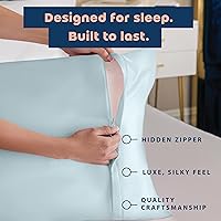 Vista 3 de ShopBedding - Lujosa funda de almohada de satén para el cabello, 2 unidades, satinada, estándar, con cremallera, estampado de cebra marrón, Blissford