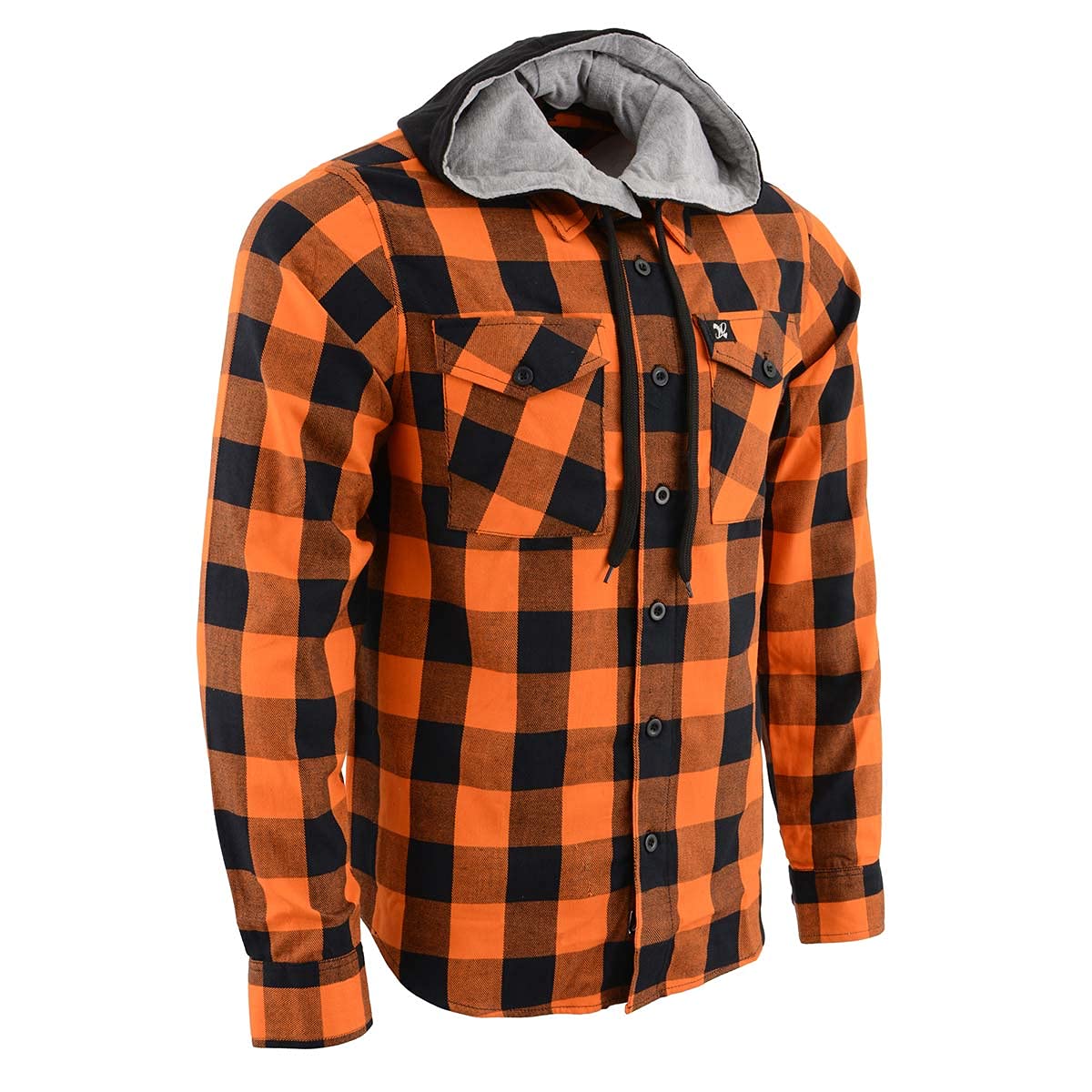 NexGen Herren MNG11642 Flanell, langärmelig, Orange/Schwarz